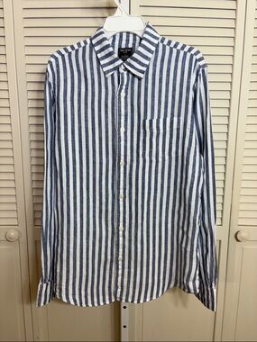 Todd Snyder Baird McNutt Irish Linen Shirt Stripes Large
